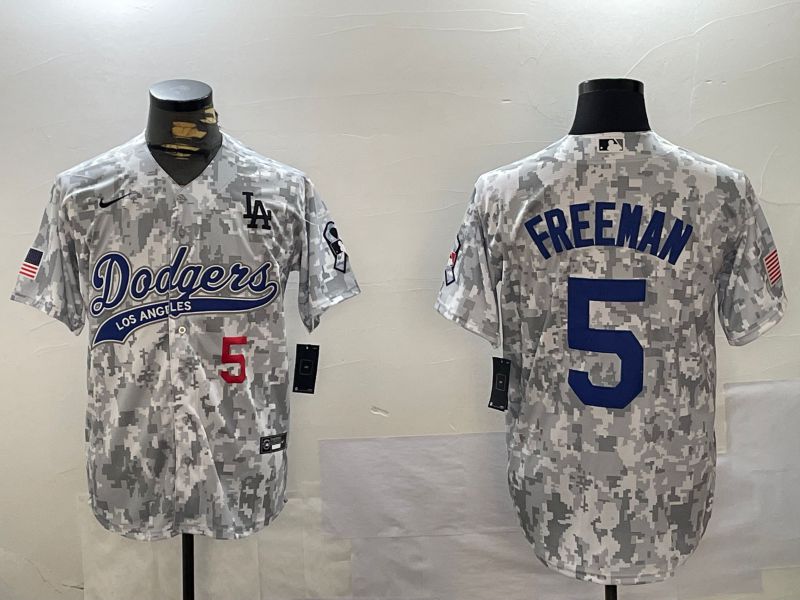 Men Los Angeles Dodgers #5 Freeman Camo Joint Name 2024 Nike MLB Jersey style 3->los angeles dodgers->MLB Jersey
